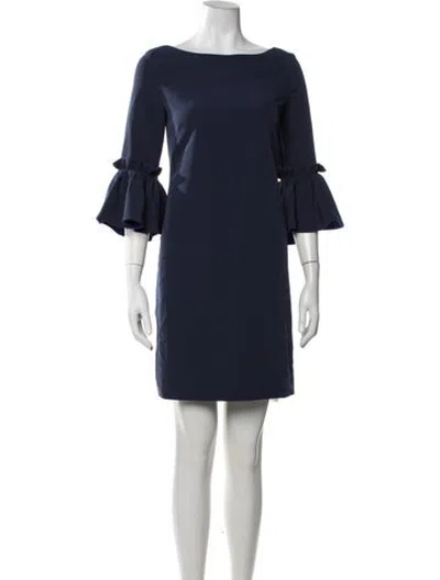 Pre-owned Milly Bateau Neckline Mini Dress In Blue