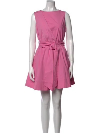 Pre-owned Milly Bateau Neckline Mini Dress In Pink