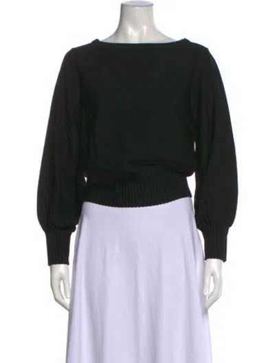 Pre-owned Milly Bateau Neckline Sweater In Black