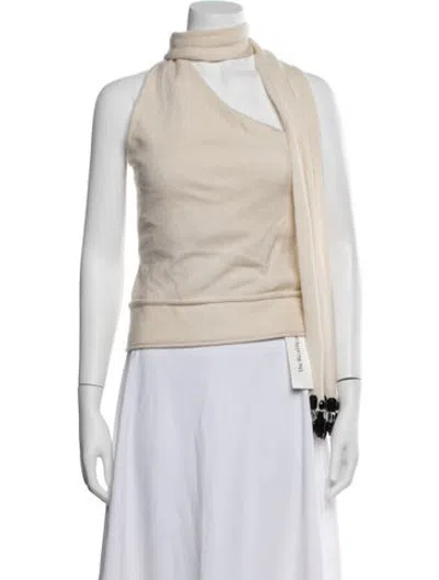 Pre-owned Milly Cashmere Halterneck Sweater In White