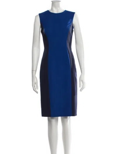 Pre-owned Milly Colorblock Pattern Knee-length Dress In Purple