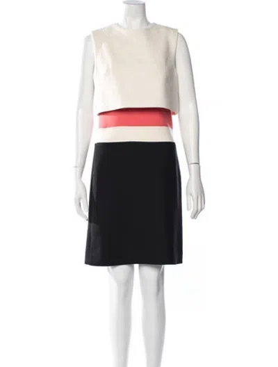 Pre-owned Milly Colorblock Pattern Mini Dress In Neutrals