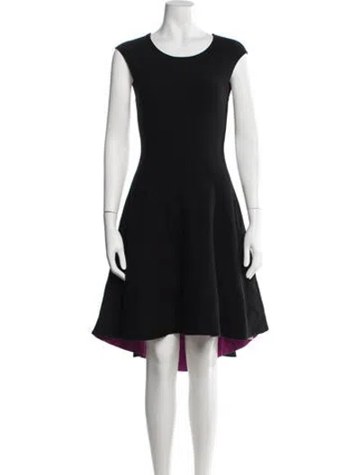 Pre-owned Milly Crew Neck Knee-length Dress In Black