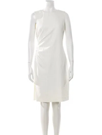 Pre-owned Milly Crew Neck Knee-length Dress In Neutrals