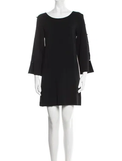 Pre-owned Milly Crew Neck Mini Dress In Black