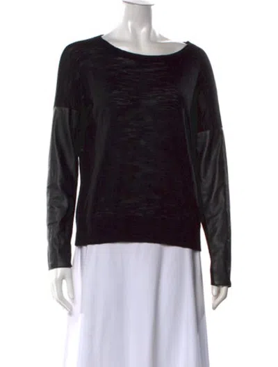 Pre-owned Milly Crew Neck Sweater In Black