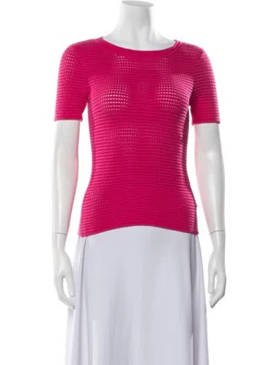 Pre-owned Milly Crew Neck Sweater In Pink