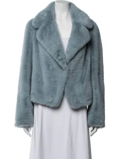 Pre-owned Milly Faux Fur Jacket In Blue