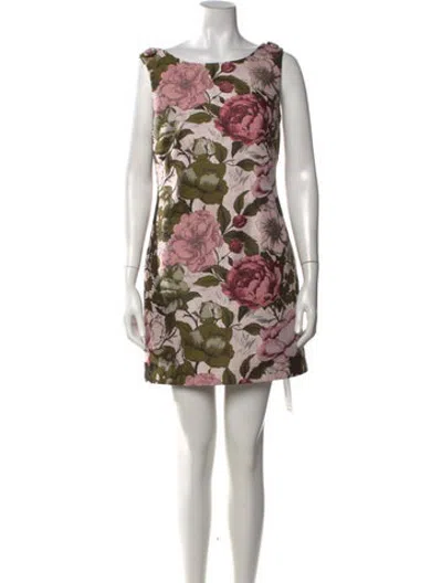 Pre-owned Milly Floral Print Mini Dress W/ Tags In Multicolor
