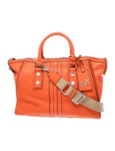 Pre-owned Milly Leather Top Handle Bag In Orange