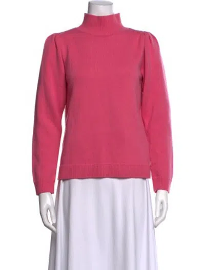 Pre-owned Milly Merino Wool Turtleneck Sweater In Pink