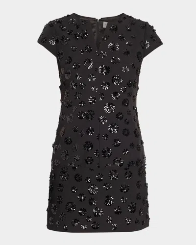 Milly Pat Sequined Mini Dress In Black