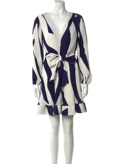 Pre-owned Milly Patterned Mini Dress In White
