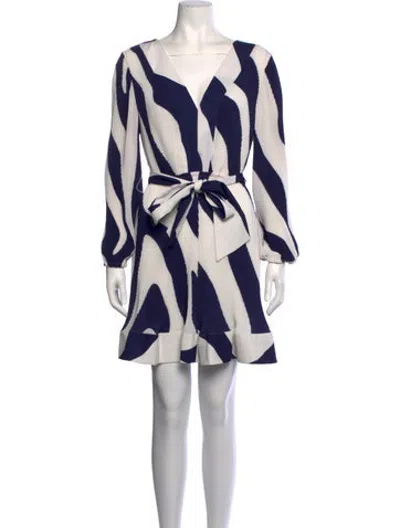 Pre-owned Milly Printed Mini Dress In Blue/white