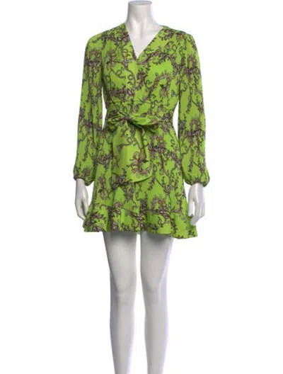 Pre-owned Milly Printed Mini Dress In Green