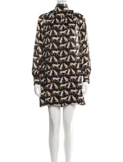 Pre-owned Milly Silk Mini Dress In Black