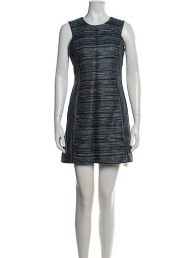 Pre-owned Milly Striped Mini Dress In Blue