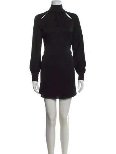Pre-owned Milly Turtleneck Mini Dress In Black