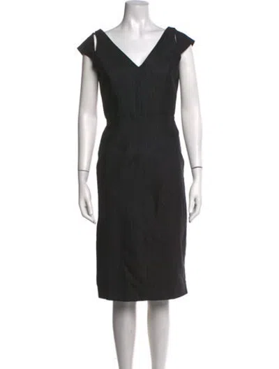 Pre-owned Milly Virgin Wool Knee-length Dress In Black