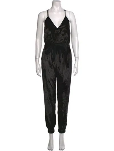 Pre-owned Milly V-neck Jumpsuit In Black