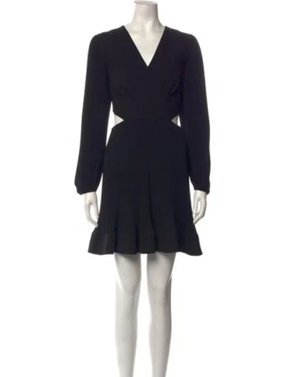 Pre-owned Milly V-neck Mini Dress In Black