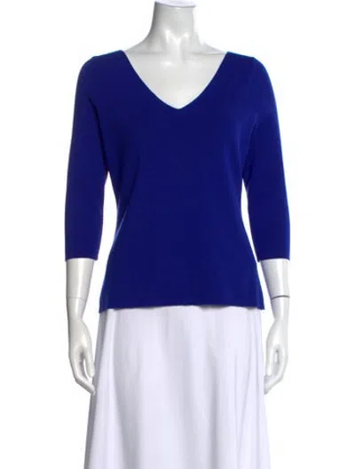 Pre-owned Milly V-neck Sweater In Blue