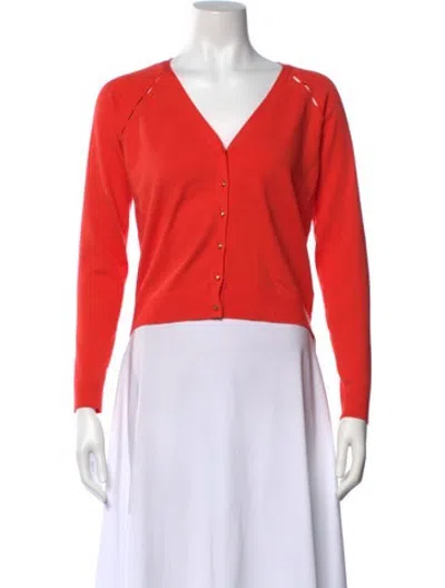 Pre-owned Milly V-neck Sweater In Orange
