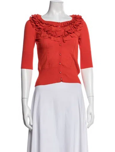 Pre-owned Milly V-neck Sweater In Red