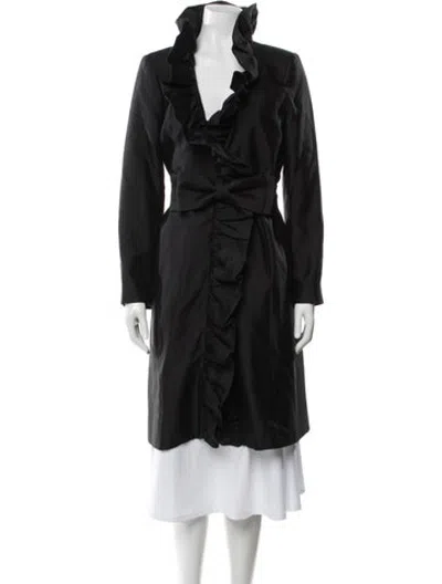 Pre-owned Milly Wool Coat In Black