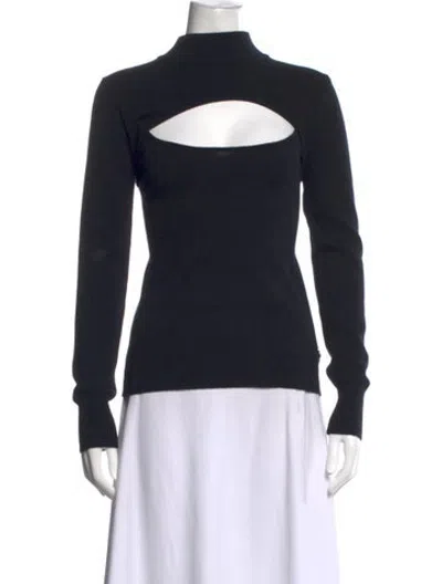 Pre-owned Milly Wool Turtleneck Sweater In Black