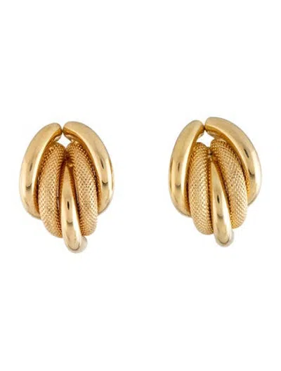 Pre-owned Milor 14k Textured Drop Earrings In Multicolor