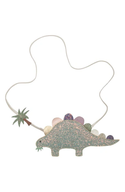 Mimi & Lula Kids' Stegosaurus Crossbody Bag In Pink Multi