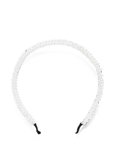 Mimi Tutu Kids' Faux-pearl Double-row Headband In White