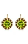 Mindi Mond Floating Peridot & Diamond Drop Earrings In Gold/ Peridot/ Diamond