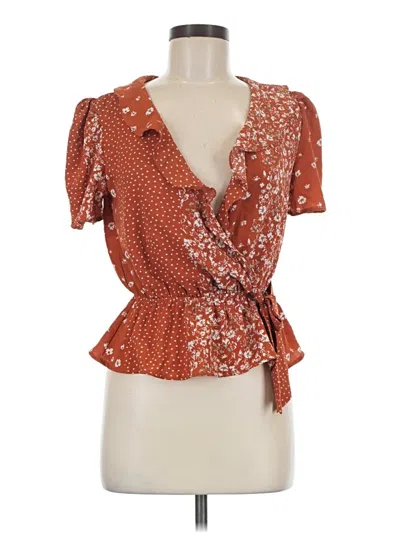 Pre-owned Mine Short Sleeve Blouse In Orange