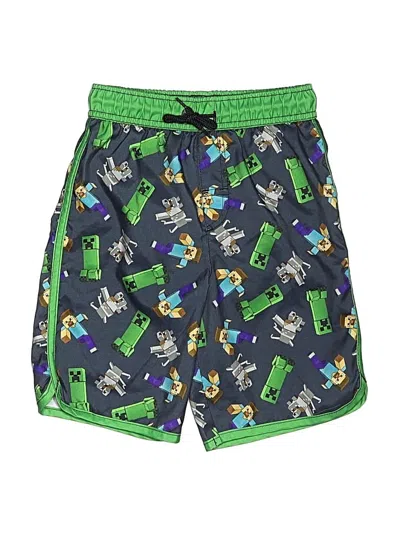 Pre-owned Minecraft Kids' Board Shorts In Green