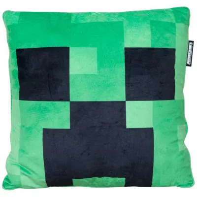 Minecraft Creeper Decorative Cushion 15 Inch Green Throw Pillow In Multi