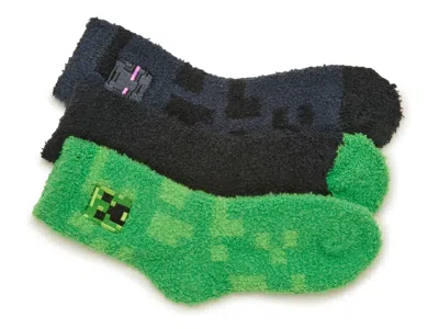 Minecraft Cozy Kids' Crew Socks 3 Pack In Multicolor