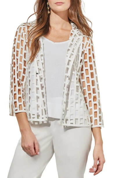 Ming Wang Cage Cutout Jacket In White