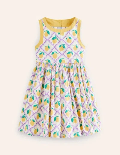 Mini Boden Kids' Back Detail Dress Lavender Lemon Grove Girls Boden