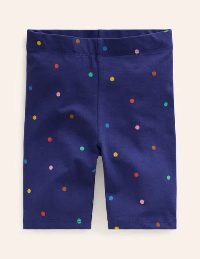 Mini Boden Kids' Biker Shorts Starboard Blue Confetti Spot Girls Boden