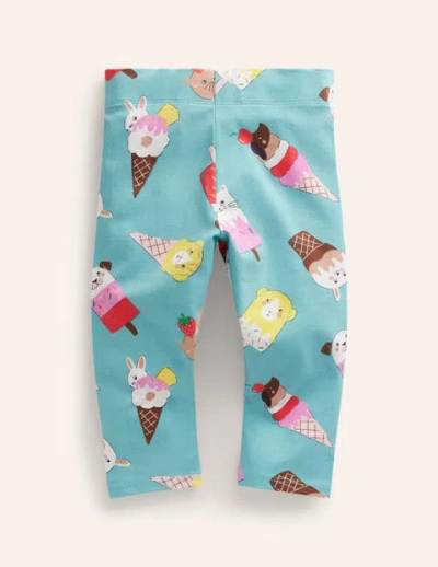 Mini Boden Kids' Fun Cropped Leggings Aqua Sea Ice Creams Girls Boden