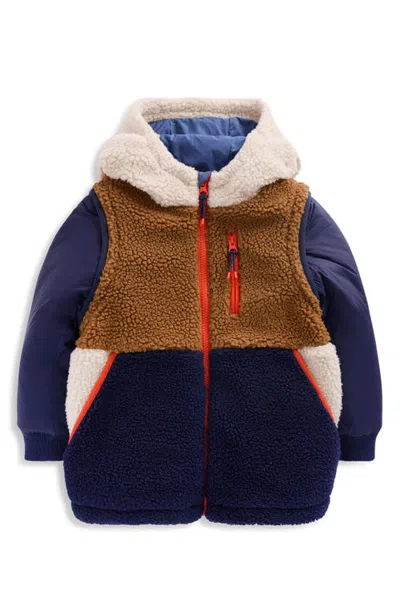 Mini Boden Kids' 2-in-1 Borg Mix Jacket In Blue