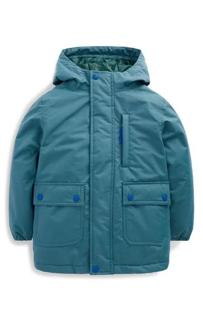 Mini Boden Kids' 4-in-1 Waterproof Coat In Blue