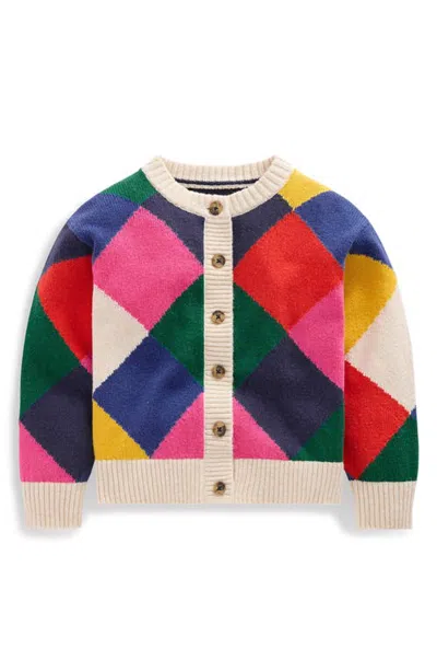 Mini Boden Kids' Argyle Cardigan In Multi