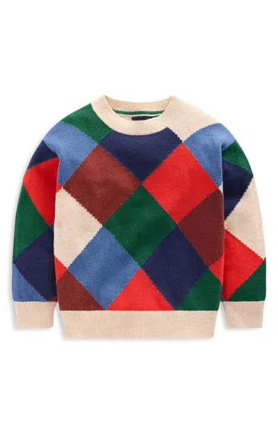 Mini Boden Kids' Argyle Sweater In Multi
