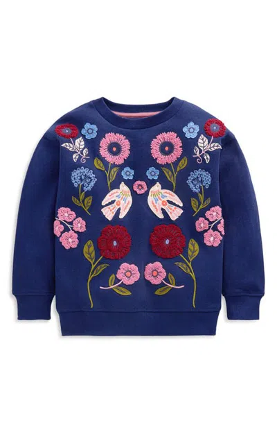 Mini Boden Kids' Bobbie Appliqué Sweatshirt In Blue