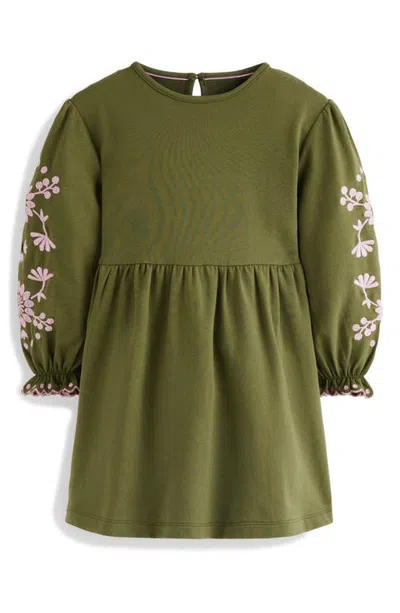 Mini Boden Kids' Broderie Sleeve Dress In Multi