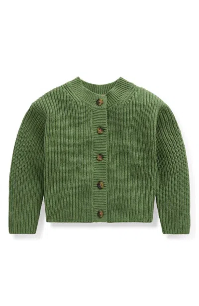 Mini Boden Kids' Chunky Everyday Cardigan In Green