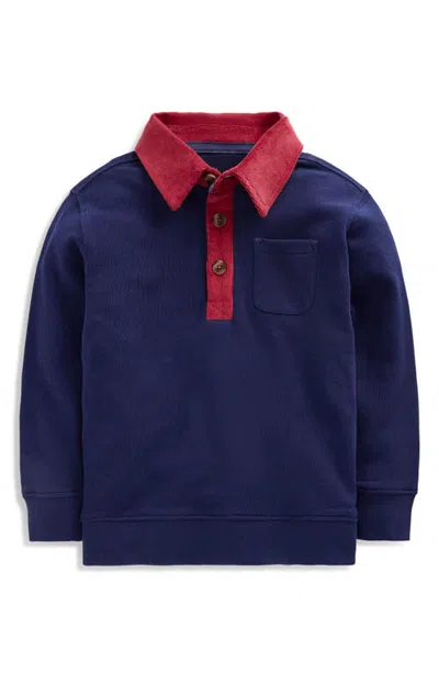 Mini Boden Kids' Collared Sweatshirt In Blue
